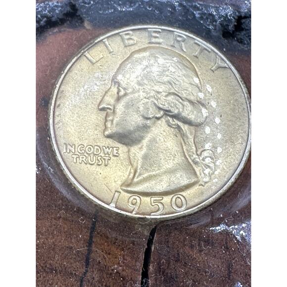 VTG Wooden Clock With Bicentennial Quarters 1976 Coins - Picture 9 of 16